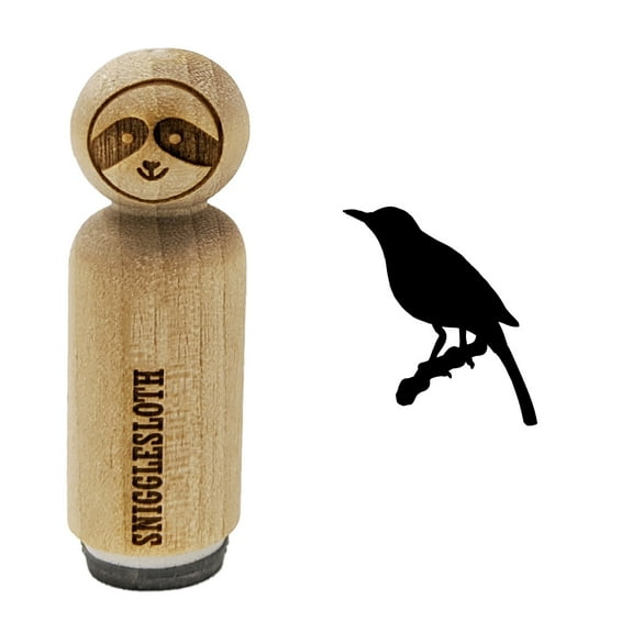 Bird on Branch Solid Rubber Stamp for Scrapbooking Crafting Stamping - Mini 1/2 Inch