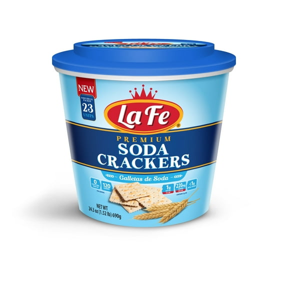 La Fe Premium Soda Crackers in 23-Count Resealable Tub