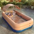 thumbnail image 3 of Piscina inflable Piscina inflable automática, piscina inflable resistente al sol, balsa flotante, toldo extraíble para fiesta de agua en el patio trasero al aire libre 1 1, 3 of 5