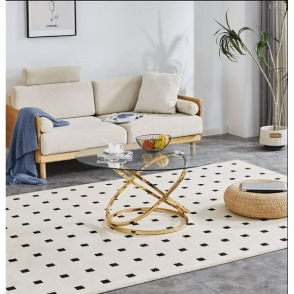 80X80X45CM ROUND CLEAR COFFEE TABLE WITH TEMPERED GLASS AND STAINLESS STEEL FEET