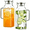 2pcs 68oz, variant on 68oz Glass Pitcher,Square Water Pitcher with Lid and Handle,Coffee Beverage Serveware Iced Tea Pitcher,Glass Jug Carafe Infuser for Fridge Hot/Cold Drinks