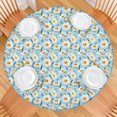 thumbnail image 2 of Lightblue Daisy Flower Green Dots Pattern Round Fitted Tablecloth with Elastic Edge,Dining Table Cover Waterproof,Outdoor Round Tablecloth for Camping,Dining,Indoor and Outdoor, 2 of 7
