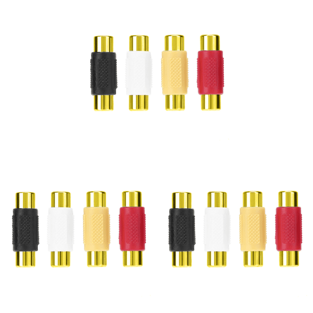 Conector RCA A Chapado en Oro Adaptador Enchufe AV (dorado) 4 Uds.