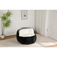 thumbnail image 3 of Oversized Faux Fur Bean Bag Chair, Ultra-Soft Shredded Sponge Lounger Sofa, No Assembly Large Cozy Couch for Living Room, Black White Grey, 3 of 8