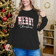 thumbnail image 4 of Ounisa Women's Casual Crew Neck Sweatshirt Loose Soft Long Sleeve Merry Christmas Letter Printed Pullover Christmas Tops, 4 of 7