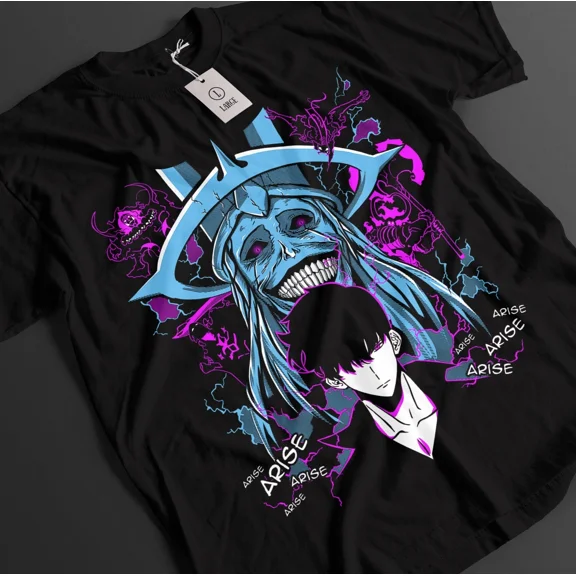 VINTAGE Solo Leveling Shirt Sung Jinwoo Tshirt Haein T-Shirt Beru Top Igris Anime Tee