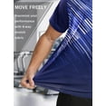 thumbnail image 6 of APTRO Men's and Big Men's Workout Shirt Athletic Core Shirt Quick Dry Moisture Wicking Short Sleeve Performance T-Shirt Stripe Navy,Sizes S-3XL, 6 of 7