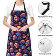 thumbnail image 6 of Picia Skull rainbow star mushroom Waterproof Apron for Unisex Adult - Adjustable Bib Apron with Pockets, Ideal for Cooking, Gardening, Painting, and Household Chores, 6 of 9