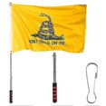 thumbnail image 2 of Flag windsock poles 1.2m stainless steel retractable guide pole flag pole teaching pointer yellow (HTOOQ), 2 of 4