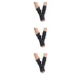 thumbnail image 3 of ZheElen 1 Pair Long Arm Cover High Elasticity Anti-skidding Jacquard Weave Less Sensitive Fingerless Gloves Mountaineering Ruffle Deep Gary 3Set, 3 of 6