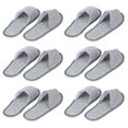 thumbnail image 6 of Gymnture Hotel Guest Cloth Slippers - Comfortable Unisex Grey (6 Pairs), 6 of 10