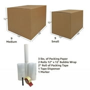 uBoxes Basic Moving Boxes Kit #1 + Supplies 18 Moving Boxes, Bubble, Tape