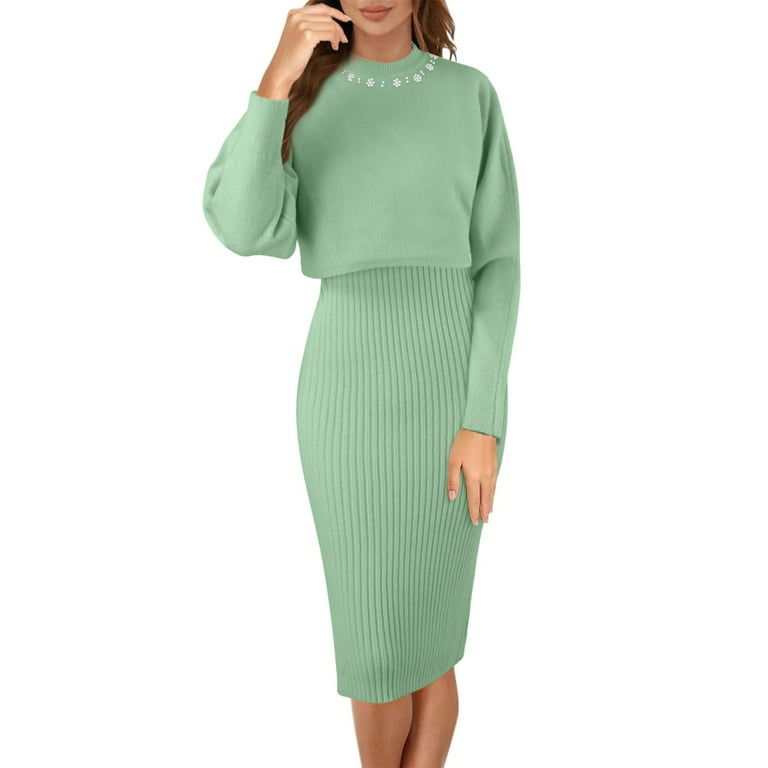cropped sweater over midi dress How to Wear a Sweater Over a Dress
