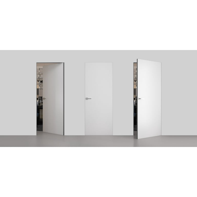 Invisible Solid Hidden Door with Handle | Planum 0010 Primed