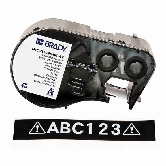 Brady Continuous Label Cartridge,Black,Gloss M4C-750-595-BK-WT