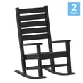 thumbnail image 3 of Flash Furniture Manchester Set of 2 Contemporary Rocking Chairs, All-Weather HDPE Indoor/Outdoor Rockers in Black, 3 of 14