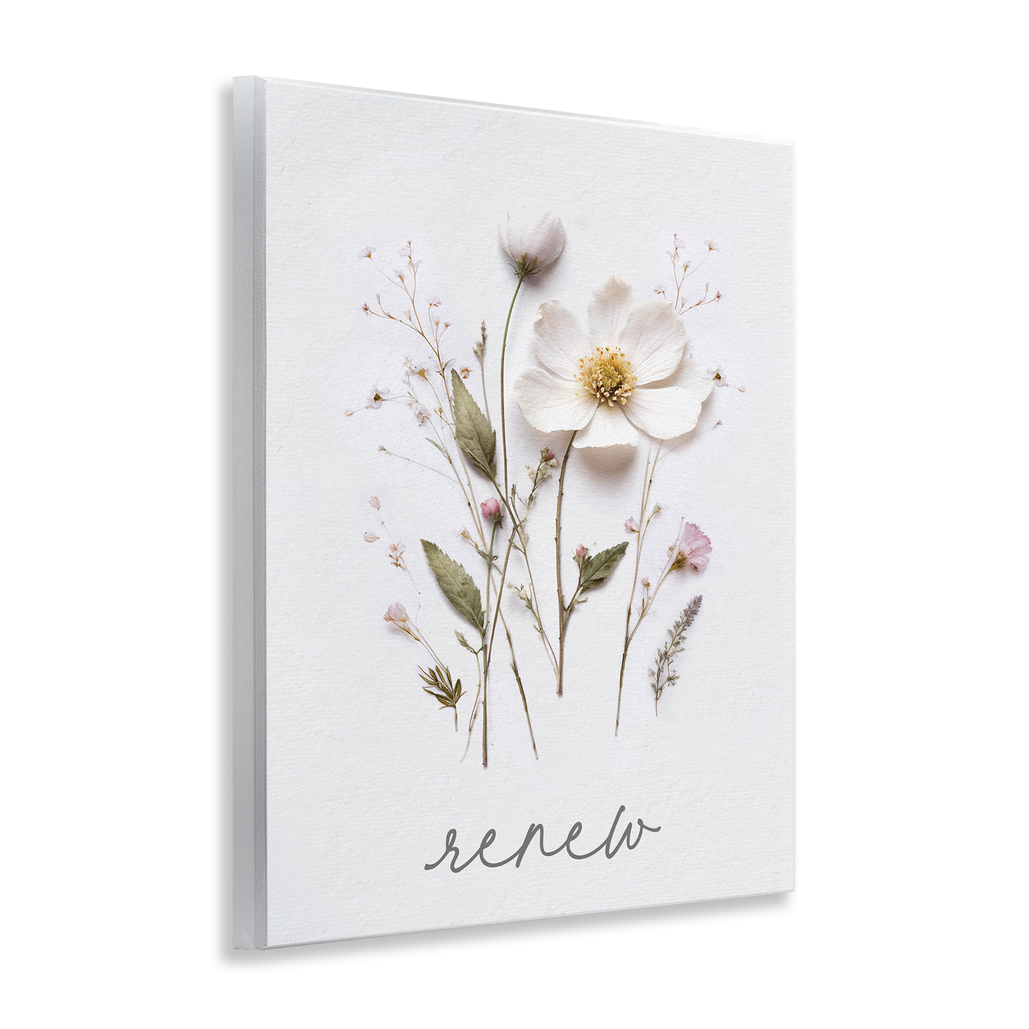 Pressed Flowers Renew Wall Plaque Art, design by Lettered and Lined