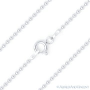 1.5mm Polished Ball Bead Link Italian Chain Necklace in .925 Sterling Silver
