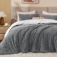 thumbnail image 2 of Set de edredón BEDELITE Fluffy Queen Super Soft Sherpa Grey, 2 of 8