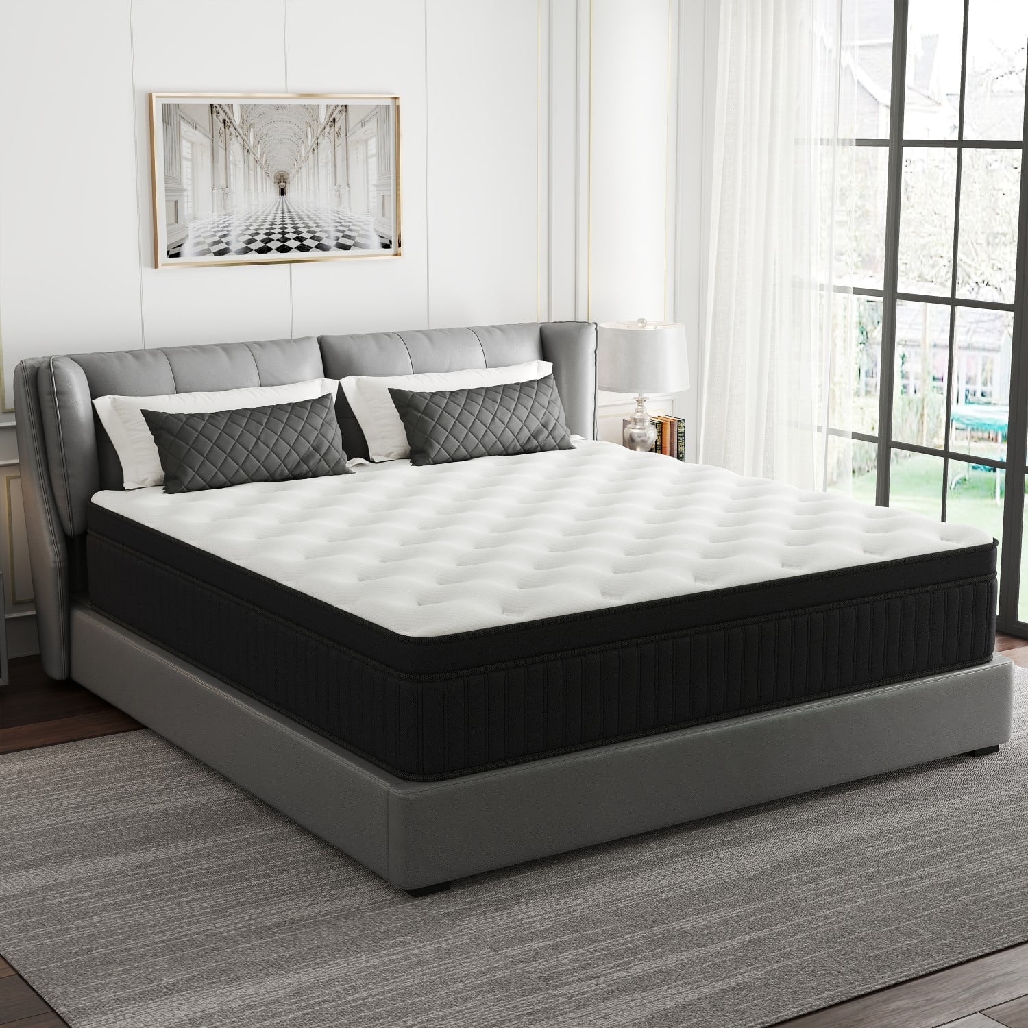MEANDAROL 14" Twin,Gel Infused Memory Foam and Pocket Spring Hybrid Mattress in a Box,Adult