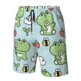 thumbnail image 5 of Kll Cute Floral Frog Men'S Casual Summer Beach Shorts Hawaiian Shorts With Pockets-Medium, 5 of 9