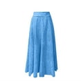 thumbnail image 4 of Skirts for Women Pocket Casual Solid Loose Long Skirt for Women Sky Blue M, 4 of 5