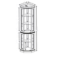 thumbnail image 4 of Light Oak Corner Curio / Living Room Decor Solution / Adjustable Glass Shelves, 4 of 6