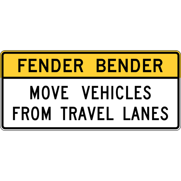 Traffic Signs Fender bender 12 x 8 PeelnStick Sign Street Weather Approved Sign Walmart