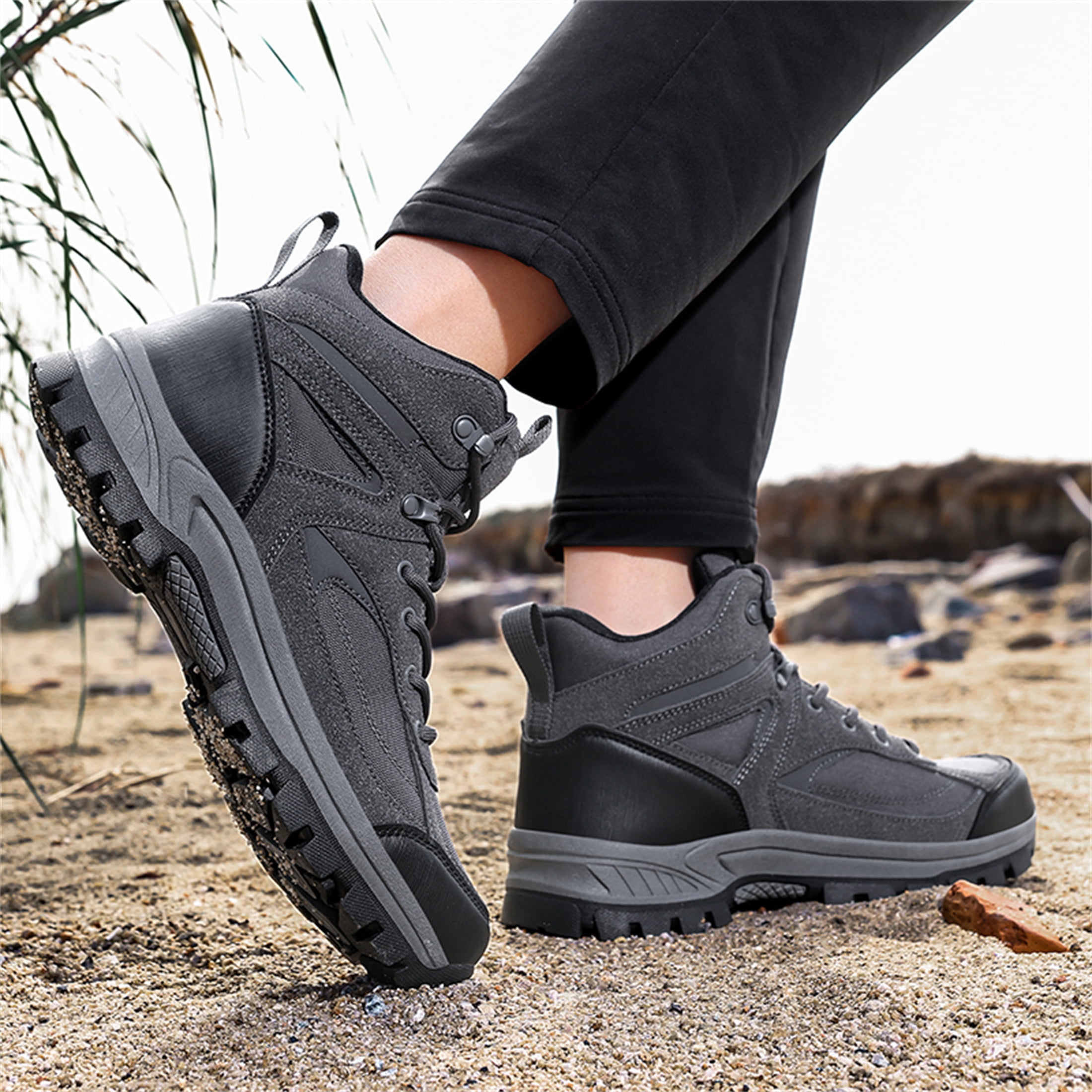 YOURDIARY Mens Hiking Boots Waterproof Non-Slip Outdoor Trekking Shoes Lightweight Durable Trail Camping Mountaineering Boots