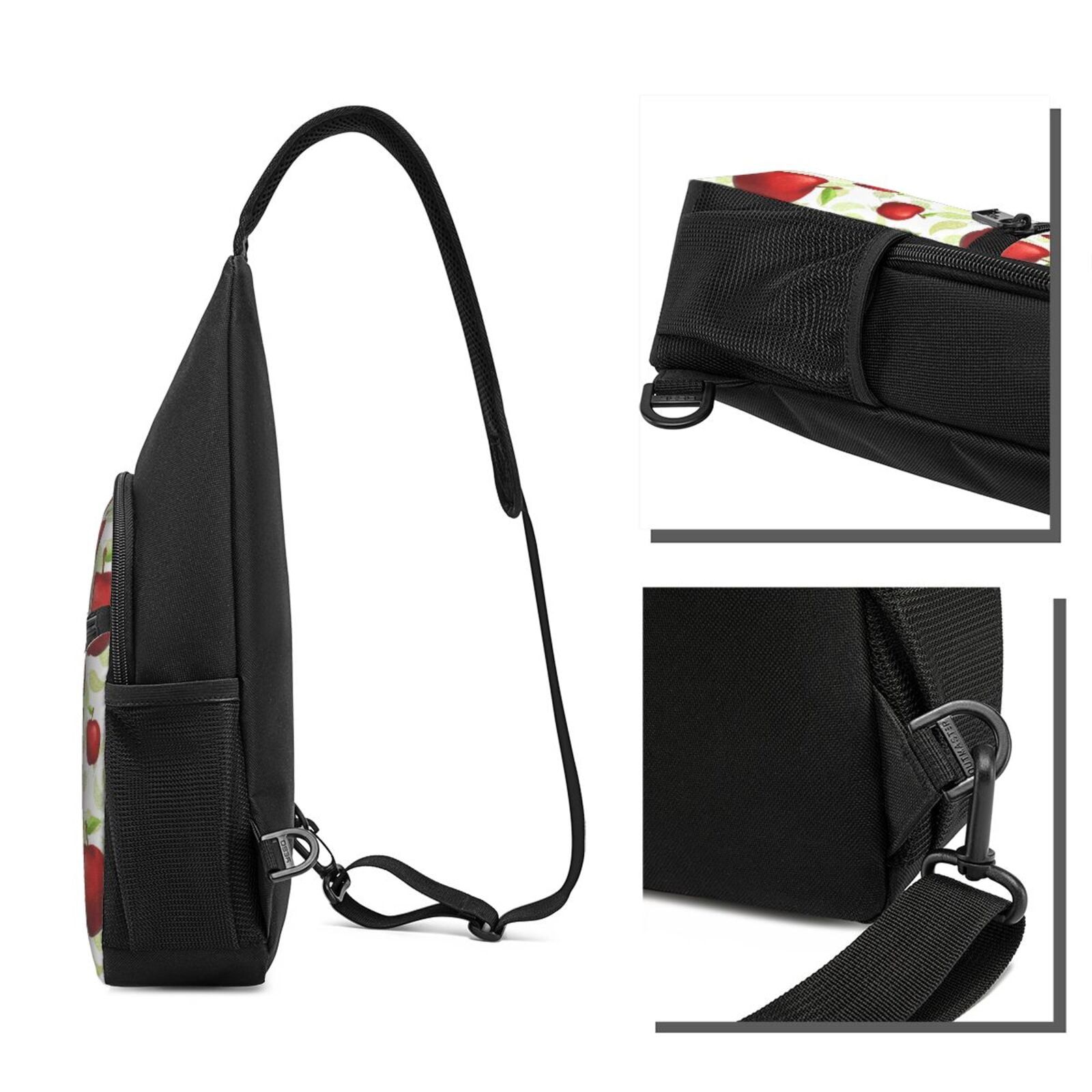 Xecao's Fruit Apples Print Sling Bag: A Versatile Chest, Shoulder, and Crossbody Backpack for Casual Days Out, Perfect for Both Men and Women