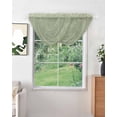 thumbnail image 2 of Sage Green Burlap Texture Sheer Waterfall Valance Curtains for Window, Farmhouse Vintage Sage Green Rod Pocket Sheer Topper Swag Curtains for Living Room, Kitchen 38.5"W x 47.2"L, 1 Panel, 2 of 7
