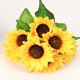 thumbnail image 3 of 4 ramos de girasoles artificiales, arreglos de flores de sol de imitación amarillas para decoraciones del hogar de bodas ER, 3 of 5