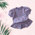 thumbnail image 2 of Baby Girls Outfits&Set Short Sleeved Cartoon Fruit Overskirt Summer Ruffle Skirt Outdoor Casual Toddler Clothes, 2 of 4