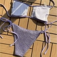 thumbnail image 4 of BONIXOOM Swimsuit Women Wire-Free Elastic Solid Two-Piece Sets High Cut Summer Swimwears on Clearance Purple Size 4, 4 of 6