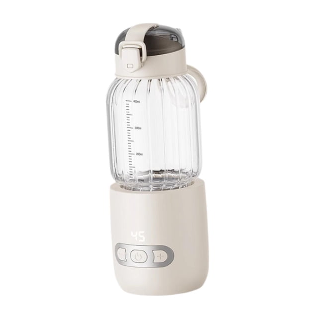 Siruishop Portable Bottle Warmer Accurate Temperature Control Baby Milk Bottle Outdoors Ca beige 400ml