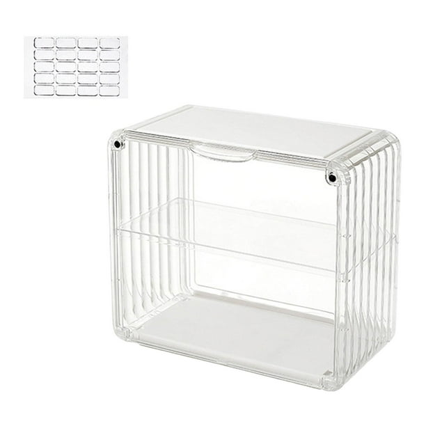 Vitrina de acrílico transparente con forma de cubo para encimera, caja de exhibición apilable multicapa para 2 Capas Blancas Pequeñas