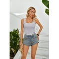thumbnail image 5 of Vafful Womens Summer Tank Tops Square Neck Sleeveless Low Cut Sexy Shirts Ribbed Tanks Slim Fitted Casual Basic Tee Shirt, 5 of 7