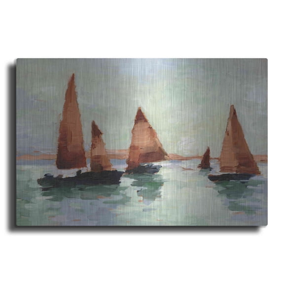 Luxe Metal Art 'Sunset Harbor II' by Ethan Harper, Metal Wall Art, 36"x24"