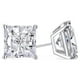 thumbnail image 1 of Paris Jewelry Aretes de Oro Blanco de 18 Pza con Zafiro Blanco Creado de 1 Pza y Talla Princesa | Obsequio de Joyería para Mujeres y Hombres, 1 of 5