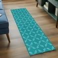 thumbnail image 4 of 2x6 Kitchen Runner Rug, Teal Morocco Non-Skid Rubber Backing Large Rectangle Rugs - Living Room Bedroom Home Office, Geometric Leaf Diamond Lattice Abstract Indoor Floor Mat Carpets Washable Rug, 4 of 9
