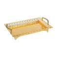 thumbnail image 4 of Bandeja decorativa para alimentos, organizador de mesa, cesta rectangular de almacenamiento de frutas para cupcakes y aperitivos , Dorado BLESIY Bandeja de pastel de postre, 4 of 8