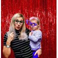 thumbnail image 4 of 3Pcs Red Metallic Tinsel Foil Fringe Curtains,3.28ft x 6.56ft Red Photo Booth Backdrop Streamer for Party Door Wall Curtains Bachelorette Birthday, Christmas,New Year Decorations, 4 of 4
