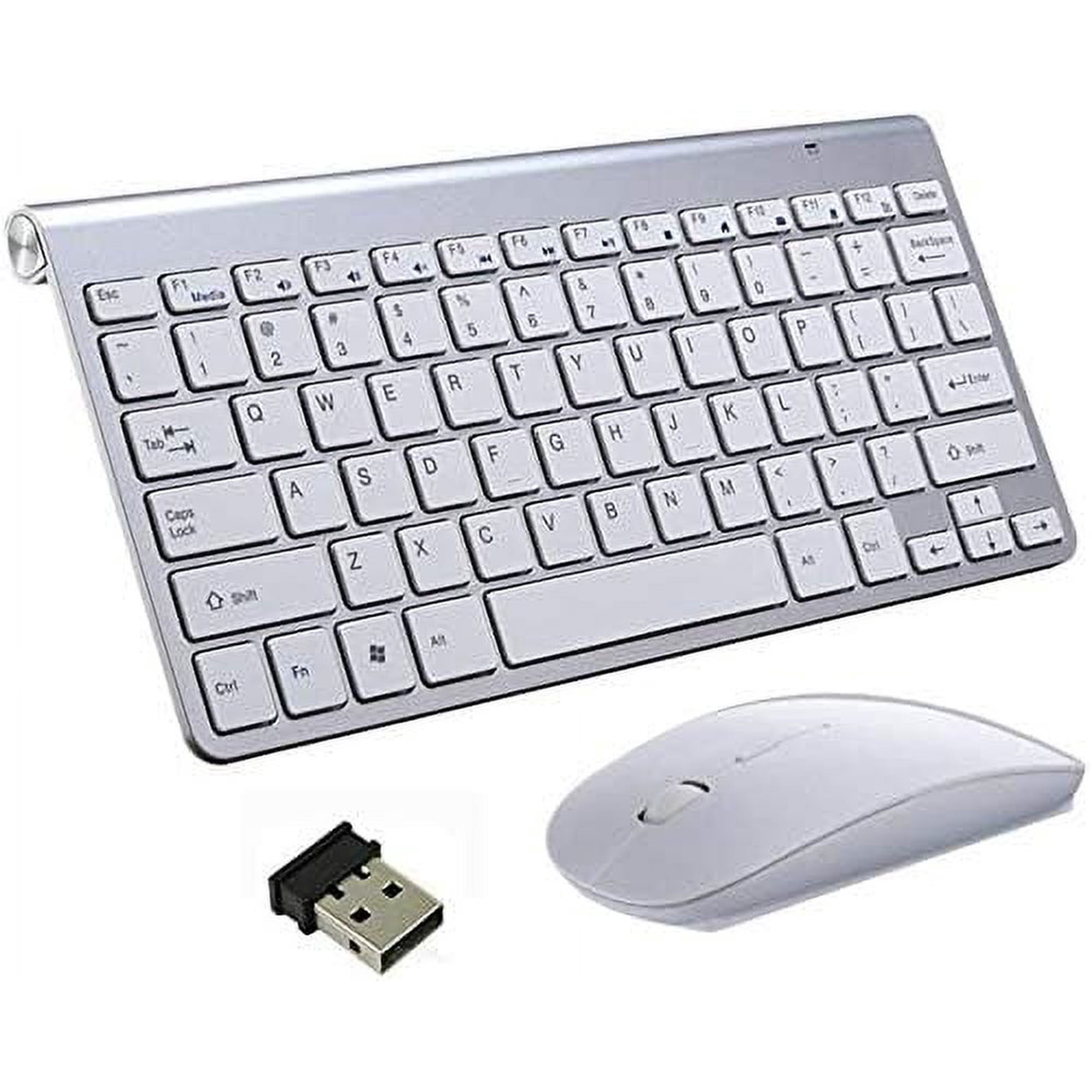 Wireless Computer Keyboard and Mouse Set Ultra Thin Low Profile Wireless Keyboards and Mouse Combo Aluminum Base for PC Laptop Windows