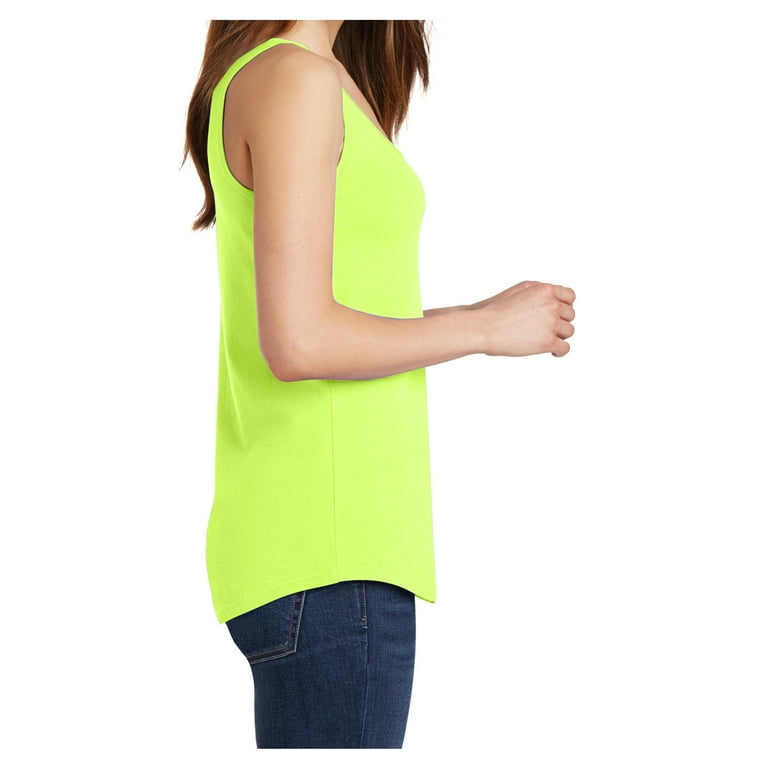 Ladies Core Cotton Tank Top Neon Yellow Medium - Walmart.com