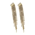 thumbnail image 2 of Pendientes de Diamantes de Imitación Jinwen Oro Largos, 2 of 7