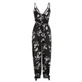 thumbnail image 4 of womens jumpsuits romper casual v neck spaghetti straps drawstring waist with pockets overalls, 4 of 6