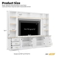 thumbnail image 7 of 102.3"W Farmhouse 4-Piece Entertainment Center Wall Unit with Bookshelves, Modern Large TV Stand with 6 Drawers for TVs Up to 75", Rustic Media Console with Adjustable Shelves for Living Room, White, 7 of 7
