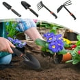 thumbnail image 1 of Stainless Steel Gardening Tool Set, 4-piece Hand Tools, Digging Shovel and Rake, for Home Garden Use,Ruffled Edge,YISHFHP,Black, 1 of 9