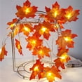 thumbnail image 3 of Morttic 20 Feet Maple Leaf String Lights, 40LEDs Battery Powered Twinkle Hanging Lighting for Indoor Outdoor Garden Halloween Thanksgiving Christmas Party Decor, 3 of 9