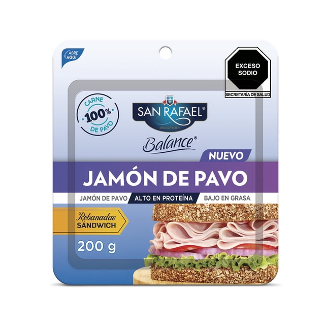 Jamón de Pavo San Rafael Balance Alto en proteína y bajo en grasa 200 g